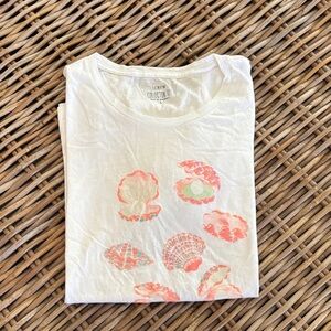J. Crew Collector Tee with Pink Seashells